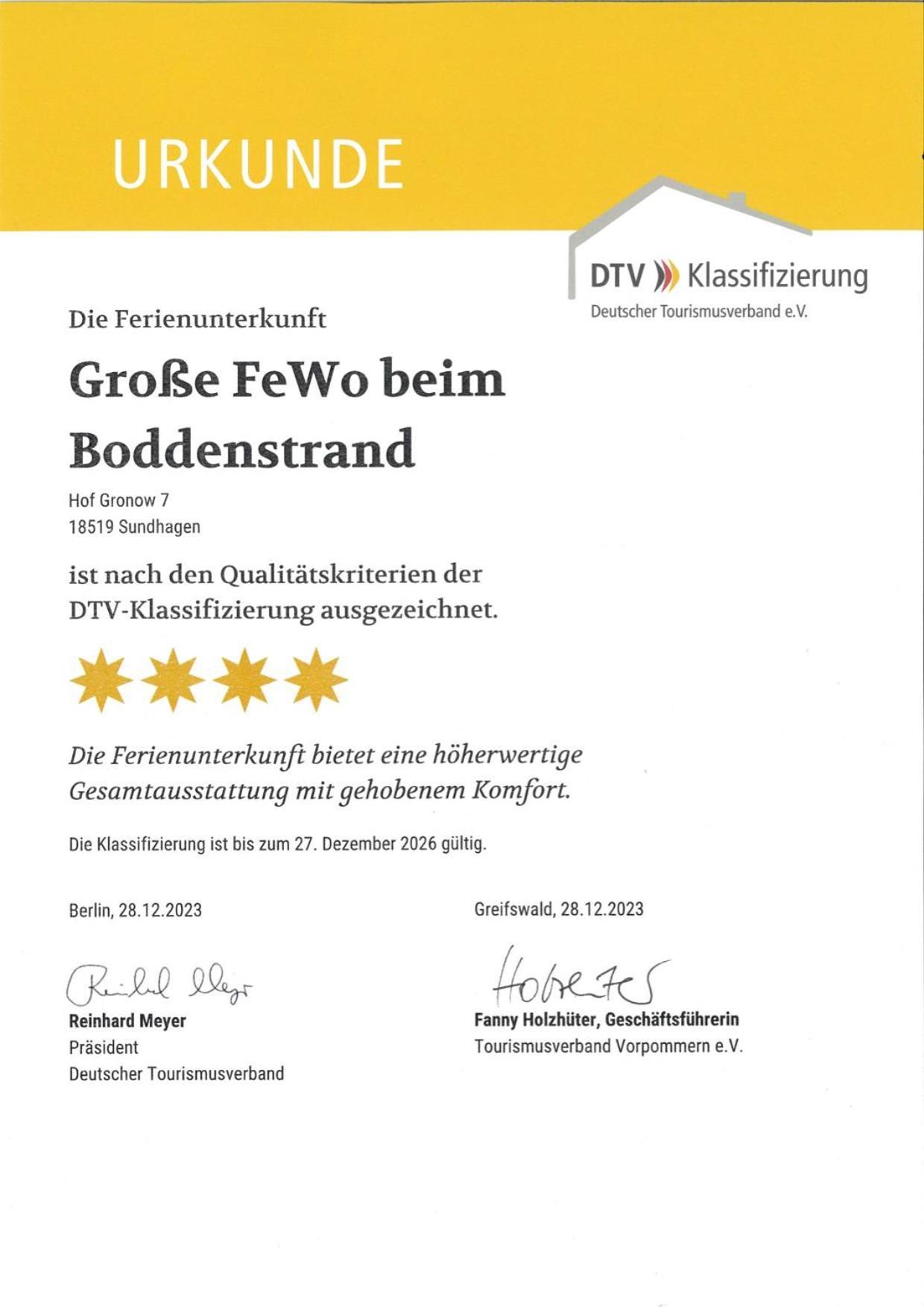 Grosse 4 Sterne Ferienwohnung Beim Boddenstrand Sundhagen-Niederhof Zewnętrze zdjęcie